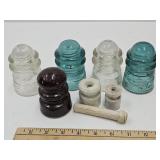 Lot of Vintage Insulators, Glass & Porcelain