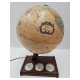 1980 Denmark Globe With Weather  Barometer  18" h