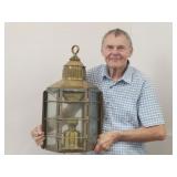 Antique Brass Clipper Ship Oil Lantern1869 #1255