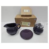 Longaberger Eggplant Sugar Creamer & Coaster