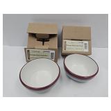 2 Longaberger Sm Bowls 5"W "Welcome Home"