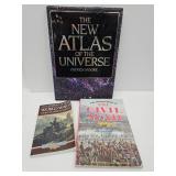Book Lot WWII, Civil War & New Atlas of  Universe