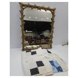 Ornate Mirror- Gilt- 23"& Thin Stained Cutter Quit