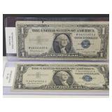 1957 & 57 B Silver Certificates