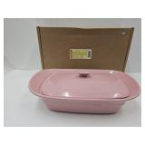 Pink Longaberger Medium Handled Casserole