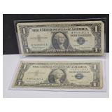 (2) 1957 Blue Seal 1 Dollar Currency Notes