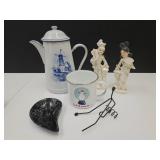 Germany Porcelain Coffee Pot, MCM ashtray, Mug +