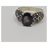 925 Sterling Silver Ring SZ 8 Onyx?