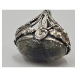925 Sterling Silver Ring SZ 5.5 2 Color Gemstone