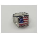New 925 Flag Ring Sz 13