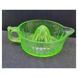 Uranium Glass Juicer W Chips See Pics