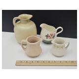Frankoma Pottery Pitcher & Collection Of Creamers