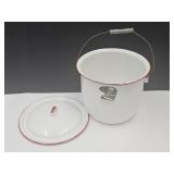 Porcelain Enamel Bucket W Lid