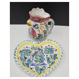 Italy Chicken Creamer & Heart Dish