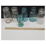 Ball Jars & 2 Square Jars +