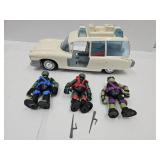 Ghost Buster Car SEE COND & TMNT Action Figures