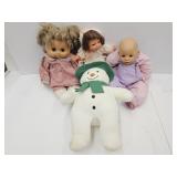 3 VTG Dolls- Mattel, Zap Creation,Snowman,+