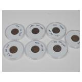 7 Indian Head Penny Coins 1903, 04, 06, 07 &08