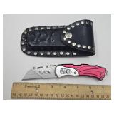 Leather Studded Sheath W Box Knife