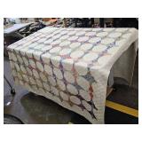 VTG Hand Stitched (some stains) Quilt 7x6.5 Ft