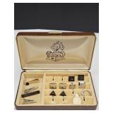 Lot of Mens Tie Clips & Cuff Links with Display