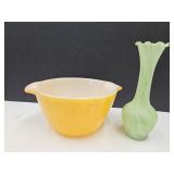Fire King Bowl 7 1/4"h & Art Glass Vase