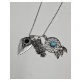 Arrowhead, Owl & Dreamcatcher Necklace w Earrings