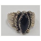 925 Sterling Silver Ring SZ 6 Onyx?