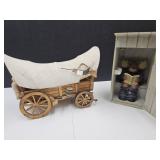Moose in Outhouse 11" h & Covered Wagon 13.5" L