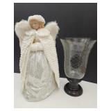 Large Candle Holder 18.5" h Tree Topper Angel 25"