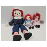 3 Rageddy Ann Dolls-See Pix