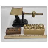 Ohaus Scale w  Brass Weights & Extra Weights