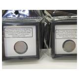 2 Cased V Nickels 1904 & 1912