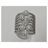 Sterling Silver Diamond Simulant Ring Sz .8
