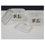 2 Pyrex #501 Early American Refrigerator Dishes