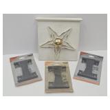 3 NIP 6" T Hinges & Wall Decor