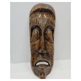 Large Wood Carved Tribal Mask 10 1/2 x 28"