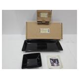 Longaberger Ebony Tasting Tray & Bowl/Spoon