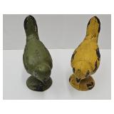 2 Cast Iron Birds 3.5" h