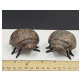2 Cast Iron Lady Bugs  3" L