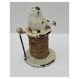 Cast Iron Bird on Spool 5" h