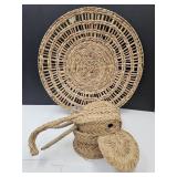 Wicker Elephant 23" & 31.5"W Wall Decor