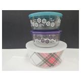 Pyrex Bowls With Lids & 8.5" Storage Bowl