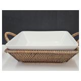 Pamper Chef 13"X13" Sq Bowl with Basket