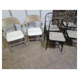 6 Folding Chairs , 2 With Arms