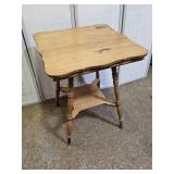 Antique Oak Side Table 24 X 29" High