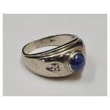 10k White Gold Ring with Star Sapphire Set