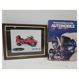 Framed 12 1/2 x 16" Spyder, & Book-History of Auto