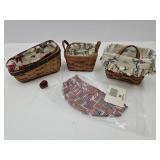 Longaberger Knob & 3 Baskets up to 7"L