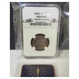 2002 P UNC Indy Quarter & 1 Oz sealed Copper Bar